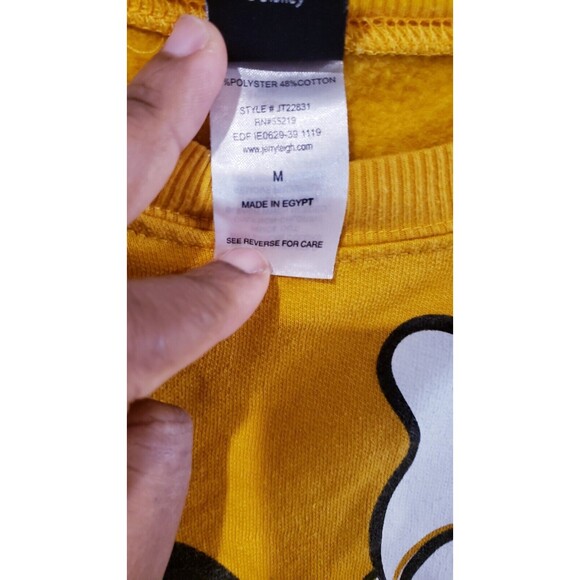 Disney Mickey Mouse Women’s Yellow Gold Crewneck Sweater Size M - Picture 3 of 6